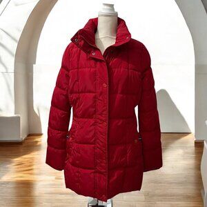 Tommy Hilfiger Long Red Winter Ski Gorpcore Outdoor Puffer Jacket Medium